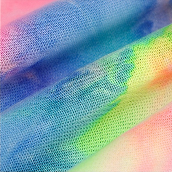 Neon pink yellow blue Tie dye joggers sweatpants - Picture 7 of 16